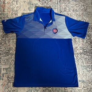 Antigua Size L Blue Polo Top Chicago Cubs Logo
